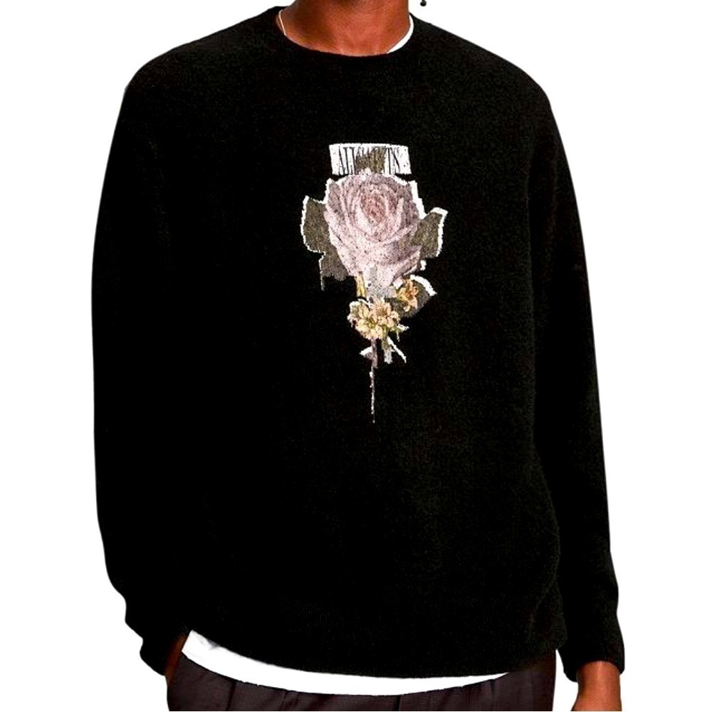 ALL SAINTS Sz M Wreath Alpaca Wool Other Blend Rise Appliqué Oversized Sweater